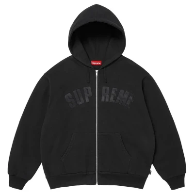 Supreme Arc Thermal Lined Zip Up Hooded Sweatshirt Black
