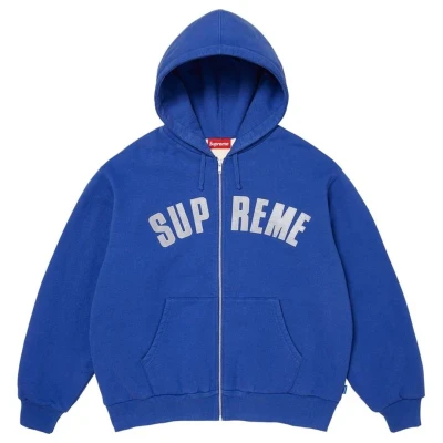 Supreme Arc Thermal Lined Zip Up Hooded Sweatshirt Royal