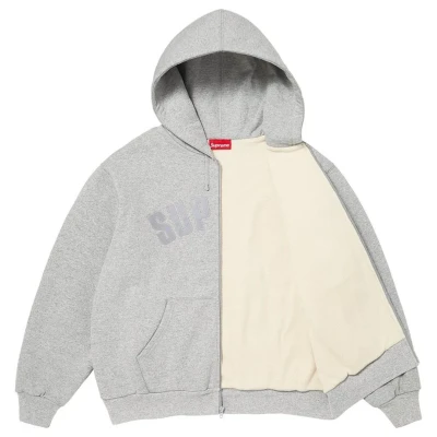 Supreme Arc Thermal Lined Zip Up Hooded Sweatshirt Heather Grey2.png