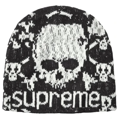 Supreme Vanson Leathers Skull Beanie Black