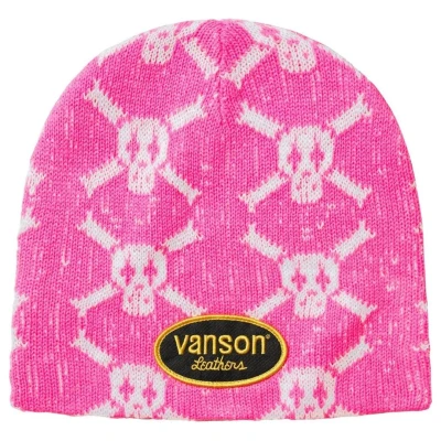 Supreme Vanson Leathers Skull Beanie Pink2.jpg