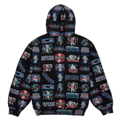 Supreme Flash Zip Up Hooded Sweatshirt Black2.jpg