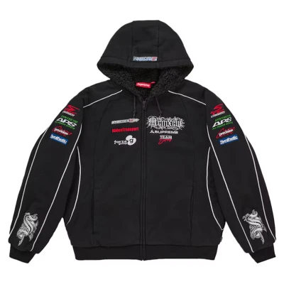 Supreme Racing Lined Zip Up Hooded Sweatshirt Black.jpg