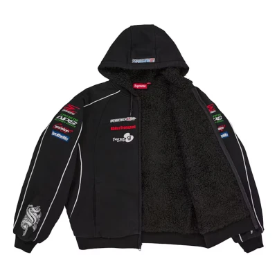 Supreme Racing Lined Zip Up Hooded Sweatshirt Black2.jpg