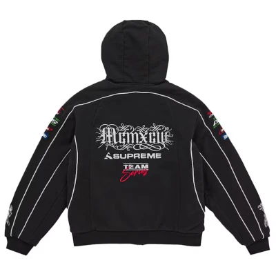 Supreme Racing Lined Zip Up Hooded Sweatshirt Black3.jpg