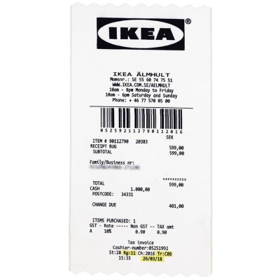 Virgil Abloh x IKEA MARKERAD "RECEIPT"