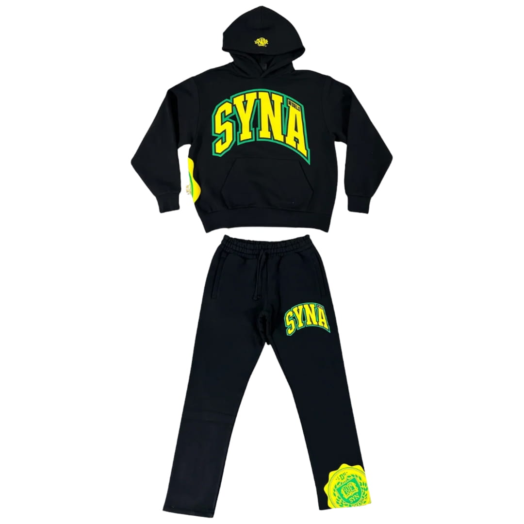 Syna World College Hood Tracksuit Black/Yellow