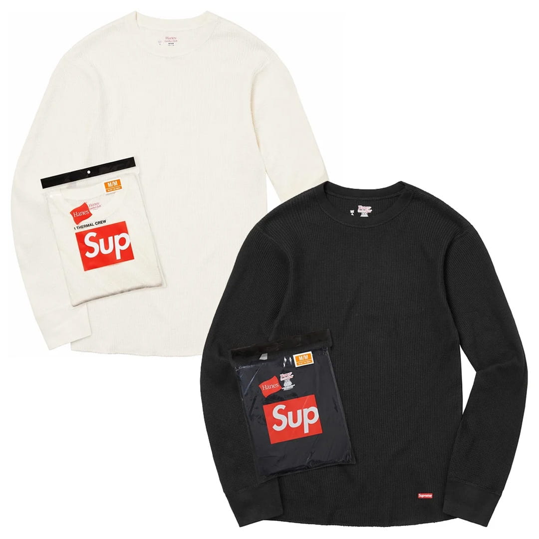 Supreme Hanes Thermal Crew (1 Pack) White